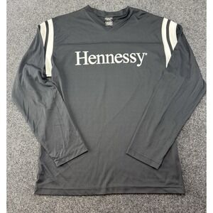 VTG Hennessy‎ Long Sleeve Jersey Style Shirt Black/Gray Made in Canada L